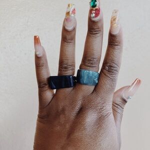 Blue Acrylic Resin Ring